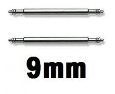 2 Stainless Steel Watch Strap Spring Bars 9mm Pins Lugs Links