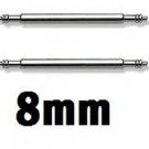 2 Stainless Steel Watch Strap Spring Bars 8mm Pins Lugs Links