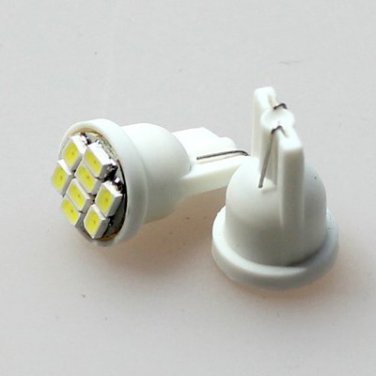 2 x T10 8 SMD LED Super Bright Flush Mount Sidelight Wedge Bulbs W5W 501 White