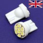 2 x T10 8 SMD LED Super Bright Flush Mount Sidelight Wedge Bulbs W5W 501 White