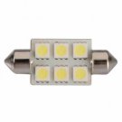 2 x 24V White 6 SMD LED Car Interior Festoon Dome Light Bulbs Number Plate 40mm