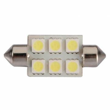 2 x 24V White 6 SMD LED Car Glove Box Dome Light Bulbs Registration Parking 40mm
