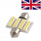 Bright White 16 SMD LED Car Interior Festoon Dome Light Bulbs 31mm DE3175 DE3022