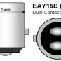 2 x Bright White BAY15D 12V 13 SMD LED Bulbs 1157 Sidelight Indicator Parking