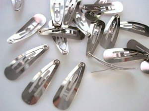 50mm Small Silver Non Slip Snap Clips Slides Hair Bows 2" Inch 5cm