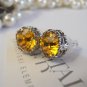 Sunflower Yellow 8mm Swarovski Crystal Rhodium Filigree Stud Earrings Post