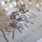 CROWN Studs Art Deco Clear Crystal Swarovski Crystal Filigree Stud Earrings Post