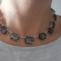Art Deco, Black Diamond Austrian Rectangular Tennis Choker Necklace Anna Wintour