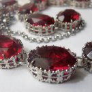 MADE TO ORDER, Siam RED Swarovski Necklace,Art Deco Filigree Anna Wintour Choker