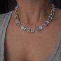 RARE,Grey Opal White, 13x18mm Crystals, Art Deco Choker, Necklace Anna Wintour