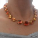 RARE Ruby/Topaz Blend Art Deco Oval Crystal Choker Anna Wintour Necklace