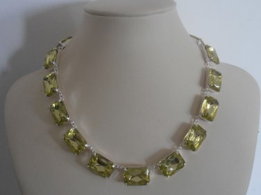 Jonquil Citrine Art Deco Octagon Crystal Tennis Choker Necklace Anna Wintour