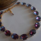 RARE Ruby/Sapphire Blend Art Deco Oval Crystal Choker Anna Wintour Necklace