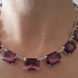 Amethyst 13x18mm Art Deco Octagon Crystal Choker Necklace Anna Wintour