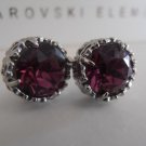 Amethyst, Swarovski Crystal Studs, Art Deco, Filigree Earrings, Wedding Platinum