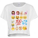 Womens Flame Dat Emoji Croptop Tee