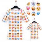 New Womens Emoji Mini Dress * WHITE ONLY *