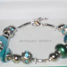 Pure Silver Plated Artisan Glass Bracelets