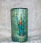 Beautiful Glass Maddona (Virgin Mary)Tile Hurricane Candle Holder