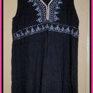 Women's Black with Gold braided Embrodey Dress By Soaked Size Large