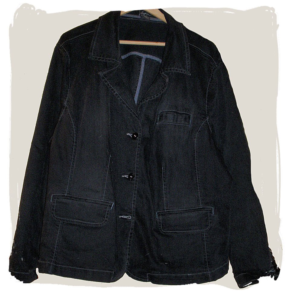Women's Plus Size Black Jean Jacket By Venezia Size 22/24