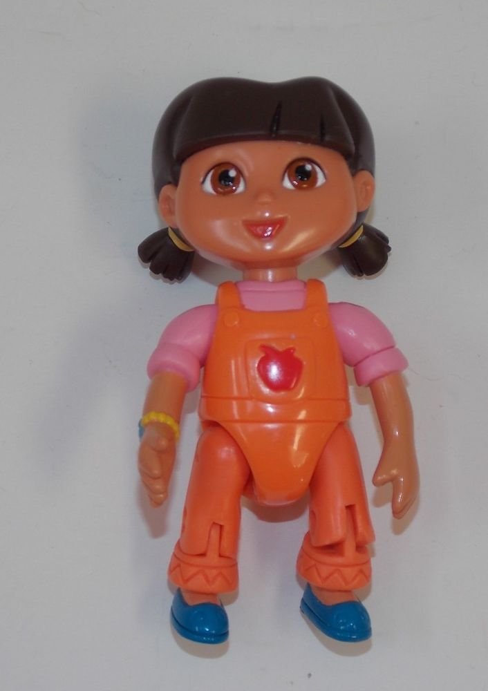 Dora The Explorer Doll Figure Dollhouse Pigtails Bib Overalls 3 1/2 ...