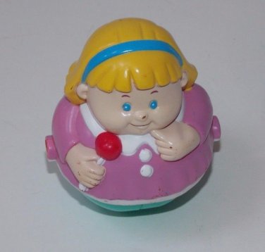 Playskool Weeble Wobble Blonde Girl Lollipop Figure 2000