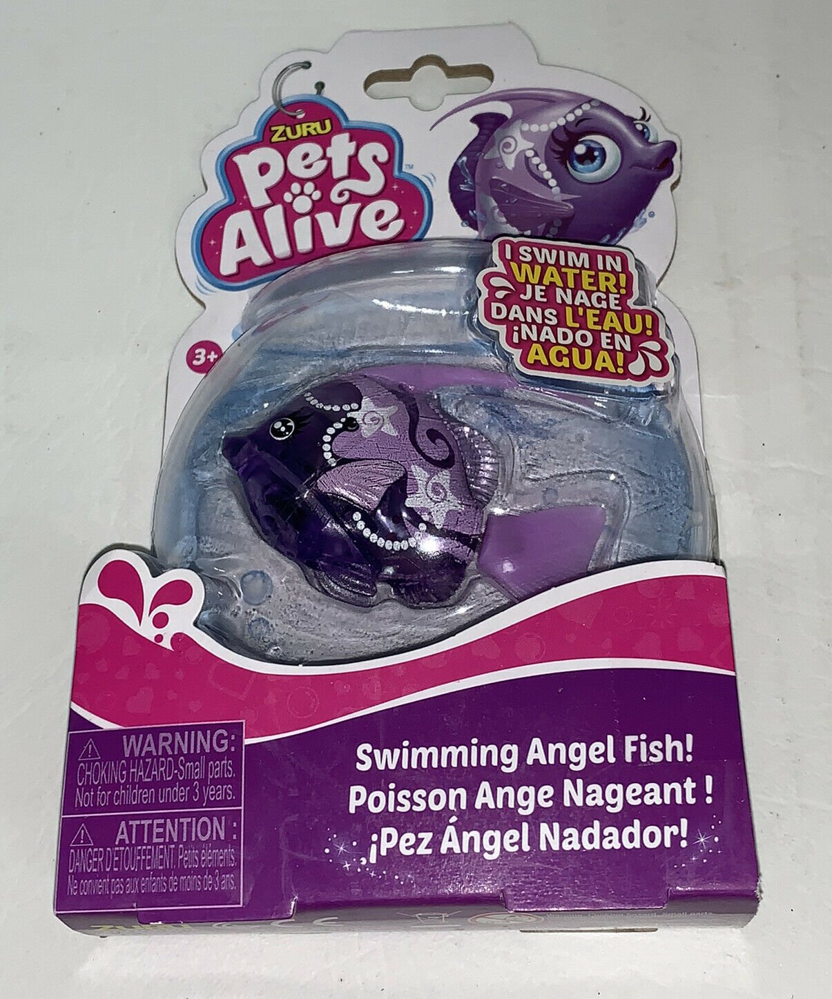 ZURU Pets Alive Water Activated Purple Swimming Angel Fish Starbright Toy