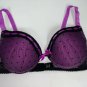 Smart & Sexy Womens Lace Bra Size 36C Black Purple Underwire Padded