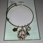 Fashion Jewelry Charm Bangle Bracelet Paris Eiffel Tower Gold Adjustable New