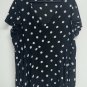 Torrid Womens Sheer Blouse Size 0 Black White Polka Dot Short Ruffle Sleeve Top