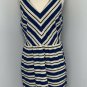 LOFT Ann Taylor Womens Sleeveless Dress Size 14 Striped Blue Black Beige Career