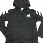 Adidas Boys Zip Up Hoodie Sweatshirt Size L 14 16 Black Hooded