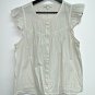 Madewell Womens Rainbow Metallic Stripe Button Up Top Shirt SZ L White Ruffles