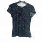 Topshop Womens Floral Rose Lace Peplum Top SZ 6 Black Zipper Short Sleeve Shirt