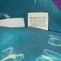 Travelsmith Womens Button Front Blouse L Teal Blue Green Sheer Floral Print Top