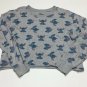 Disney Lilo & Stitch Womens Cropped Top Size L Gray Long Sleeve Crop T-shirt Tee