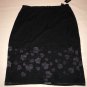 Express Womens Skirt Black Purple Size 13 14 Vine Leaves Straight Pencil Sheer