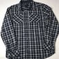 Lucky Brand Boys Shirt Navy Blue White Size XL Plaid Button Up Long Sleeve