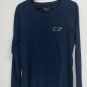 Vineyard Vines Womens Long Sleeve TShirt M Navy Blue Crew Neck Whale Logo Casual