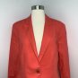 Vince Camuto Womens One Button Blazer Suit Jacket Orange Size 14 Cotton Stretch
