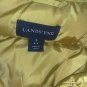 Lands End Womens Down Feather Puffy Puffer Vest Size S 6 8 Quilted Gold Green
