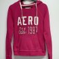 Aeropostale Womens Hoodie Sweatshirt Size M Hot Pink White Hooded Graphic Logo
