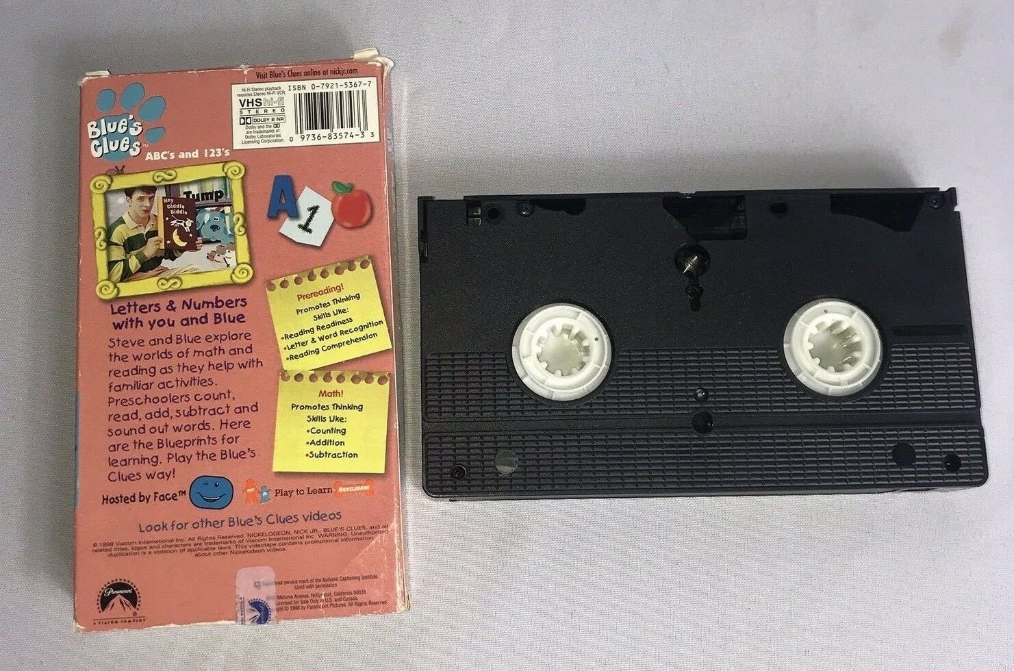 Blue's Clues Play Along ABC's And 123's VHS Video Tape 1999