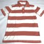 Gap Polo Shirt Mens Size Small Orange White Striped Cotton Short Sleeve