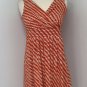 Lands' End Womens Sleevess Fit And Flare Dress Size XS 2-4 Orange Cotton Stretch
