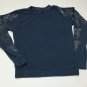 Lucky Brand Womens Navy Blue Sweatshirt Floral Sleeves Size XS