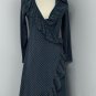 Matilda Jane Womens REUNION WRAP Dress Size S Green Blue Long Sleeve Polka Dot