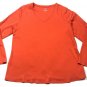 Lane Bryant Knit Top Woman Plus Size 18 20 Long Sleeve V-Neck Orange