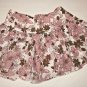 Aeropostale Womens Mini Skirt Pink Brown Size 0 Floral Cotton Pleated